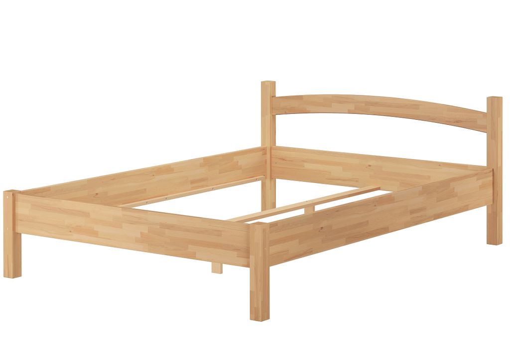 Breites Einzelbett Massivholzbett Buche 120x200 Bettgestell Holzbett Zubehör wählbar V-60.73-12Rollrost und Matratze inkl.