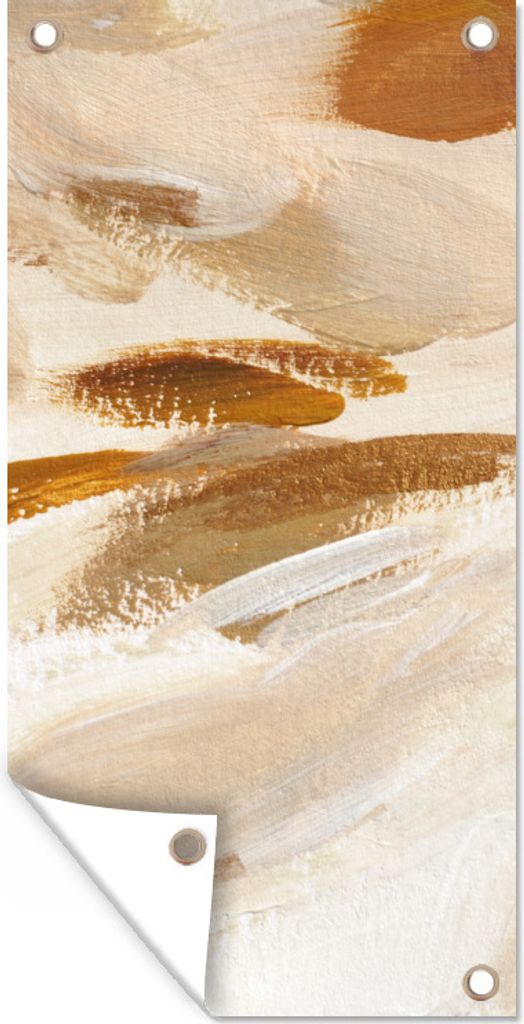 MuchoWow 80x160 cm Outdoor-Poster Gartendeko Sichtschutz Garten Poster für den Garten Farbe - Beige - Weiß