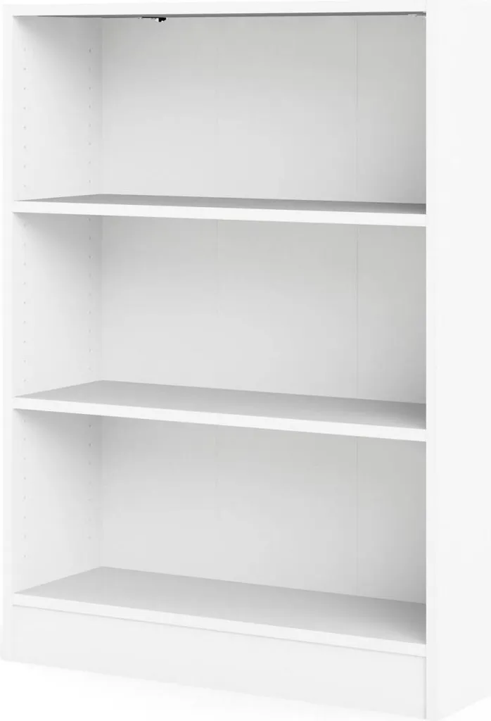 Étagère de rangement BASIC blanche pour salon - Bibliothèque 4 niveaux