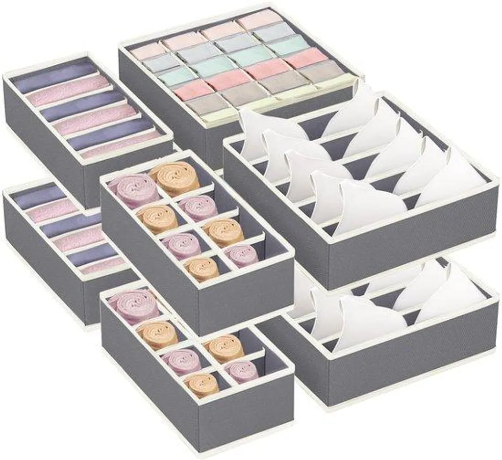 Boîte de rangement pliable en tissu 8 pièces pour lingerie et accessoires