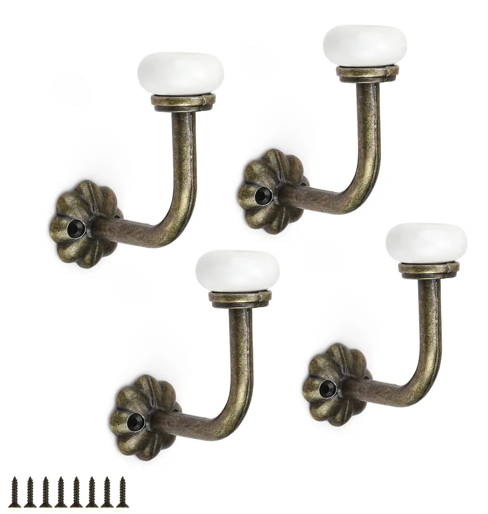 Fixez vos manteaux sans risque : 4 crochets muraux solides avec vis