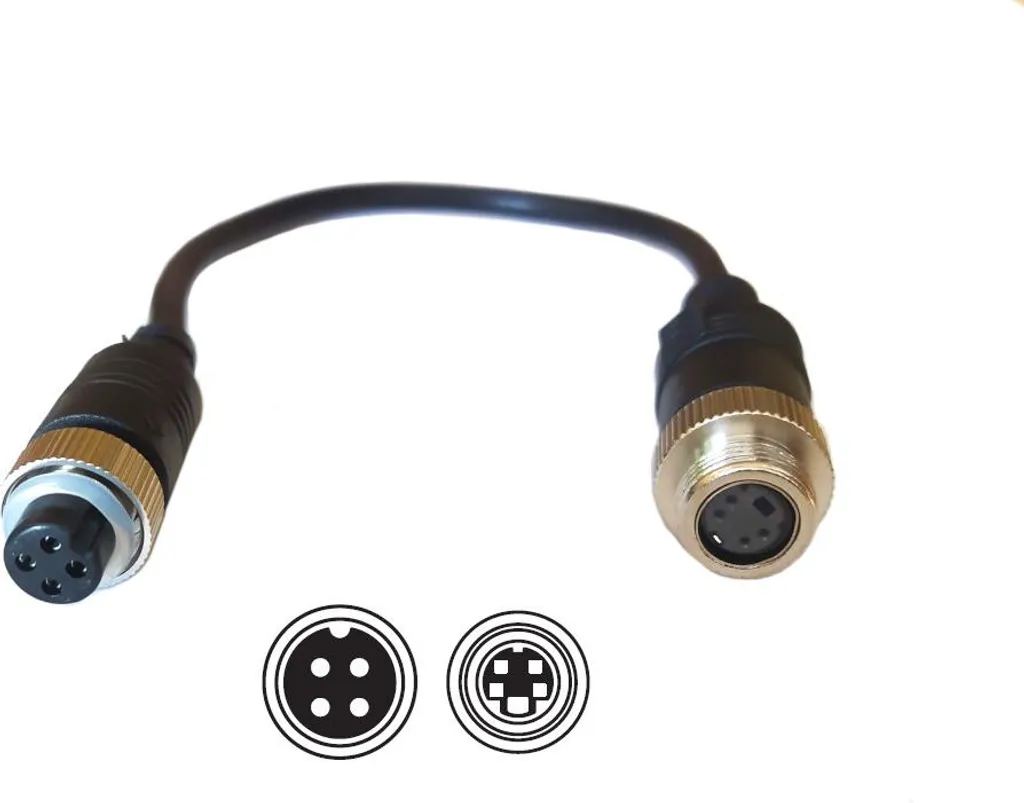 Adaptateur S-Vidéo 4-PIN vers miniDIN 4-PIN DAC-014 noir flexible