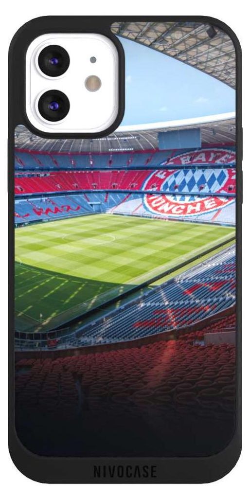 NIVOCASE Handyhülle für Apple iPhone 12 Hülle NIVOpure Case Schwarz FC Bayern München FCB Stadion