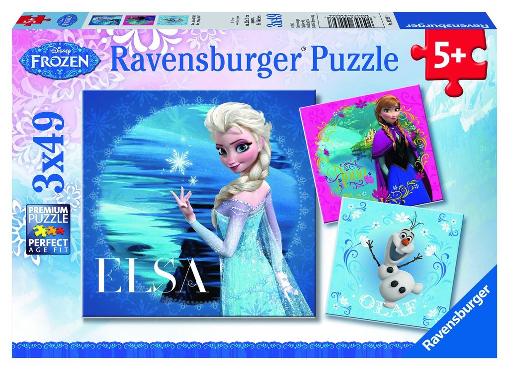 Elsa, Anna & Olaf. Puzzle 3 X 49 Teile