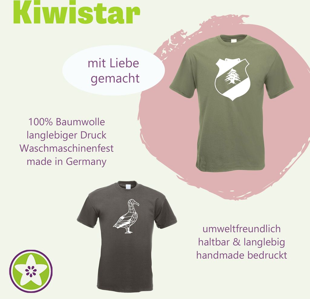 Kiwistar - T-Shirt - Khaki - Panama Umriss Kontur Herren Funshirt Bedruckt Design Sprüche Spruch Motive - mit Motiv Bedruckt - Funshirt Design - S...
