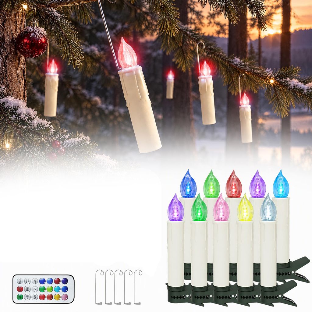 LZQ 30X RGB Weinachten LED Kerzen Kabellos, Flammenlose