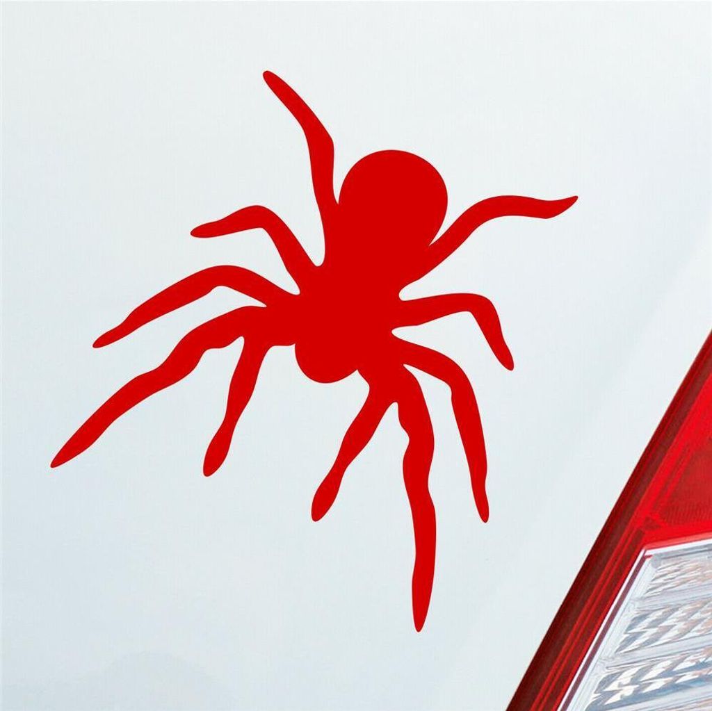 Auto Aufkleber Spinne Spider giftig Tier Ekel 10x10,5 cm Rot Sticker Heckscheibenaufkleber
