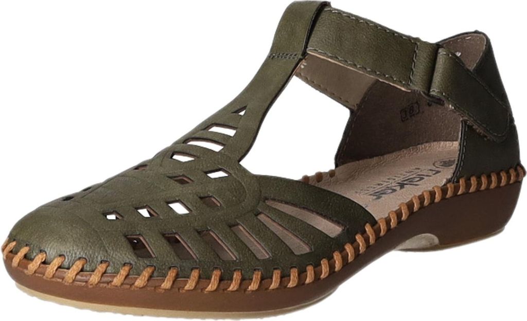 Rieker Damen-Slipper Oliv-Grün, Farbe:grün, EU Größe:38