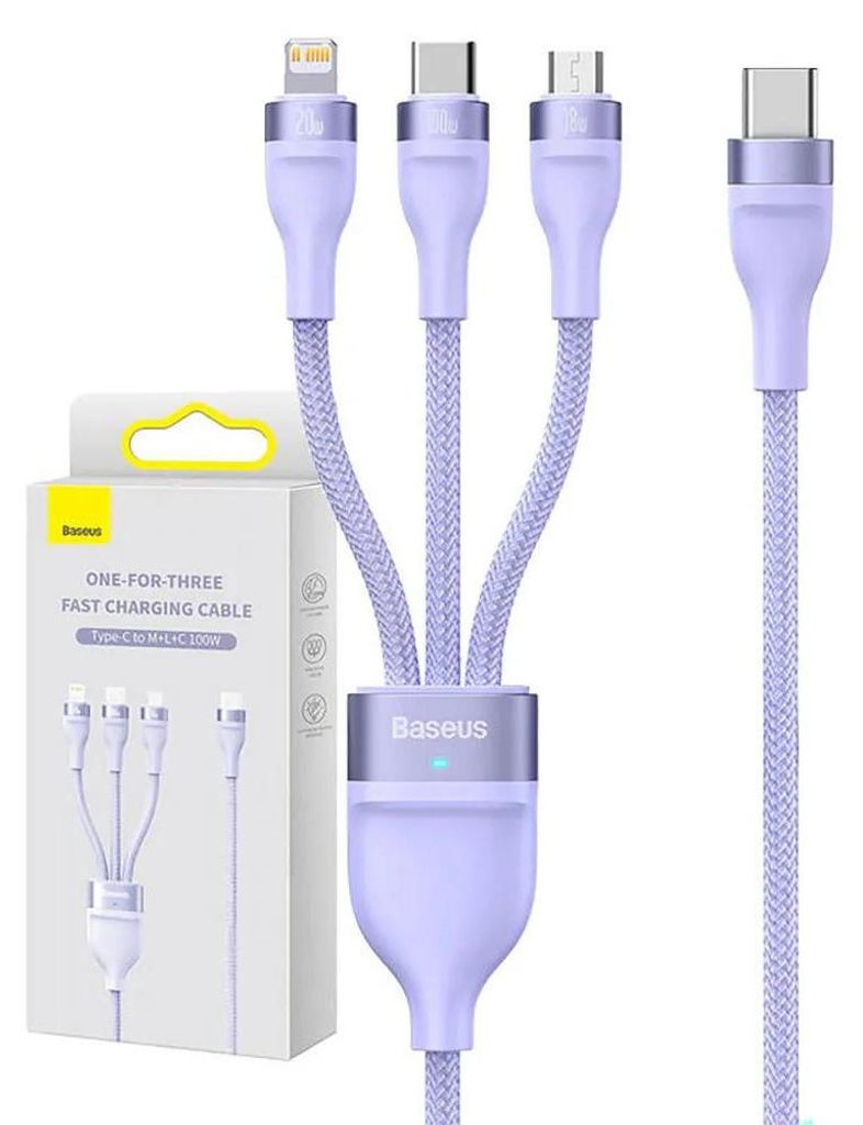 Baseus kabel do danych 2 USB-C Micro-USB, ładowanie, 100 Zdjęcie produktu 