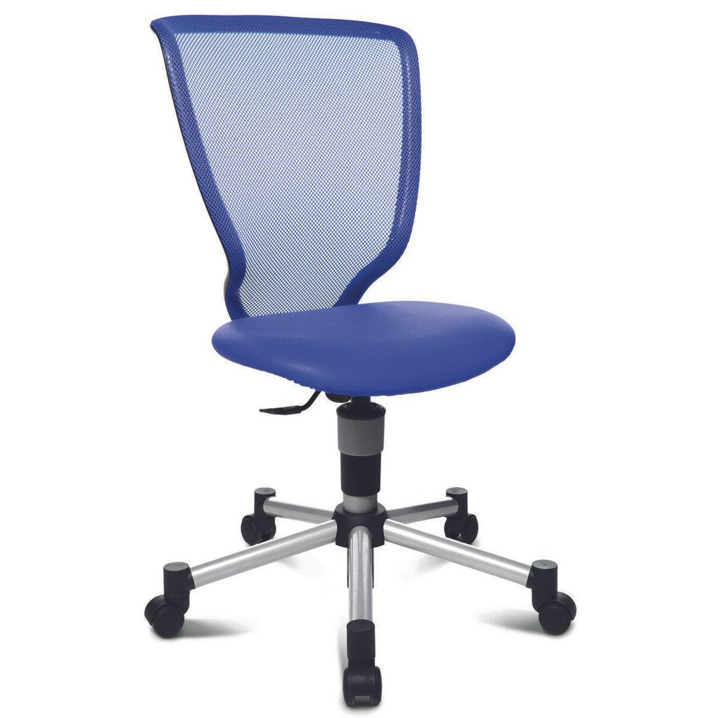 Drehstuhl Titan Junior - blau Sicherheitsdoppelrollen für alle Böden.