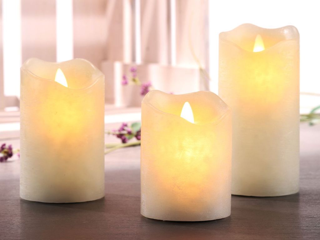 3er Set Flammenlose LED Kerzen ohne echte Flamme mit Timerfunktion