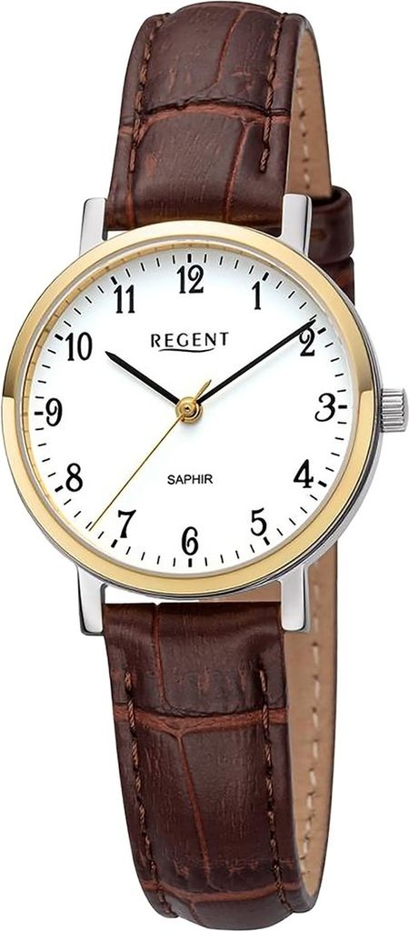 Regent Leder Damen Uhr Armbanduhr Quarz braun Lederarmband D2URF1427