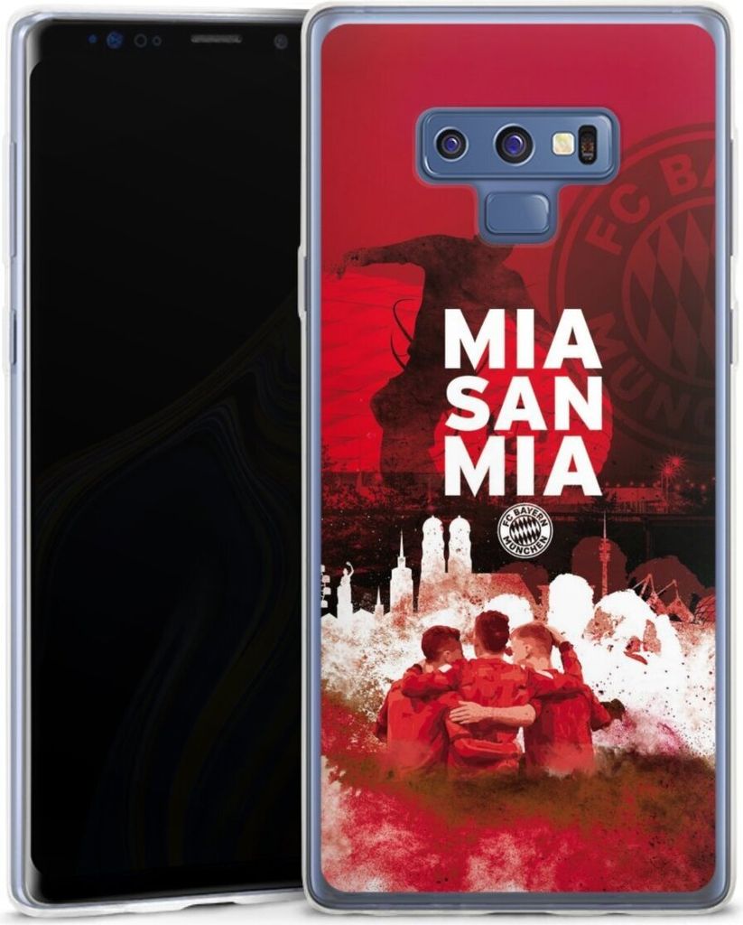 DeinDesign Slim Hülle für Samsung Galaxy Note 9 Silikon Case Ultra Dünn Handyhülle FC Bayern München FCB Mia San Mia