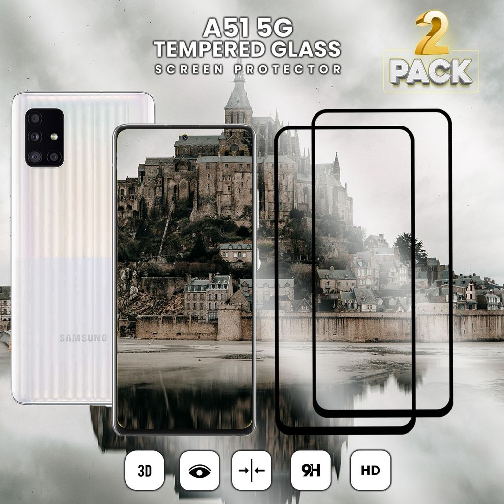 2-Pack Samsung Galaxy A51 5G - Gehärtetes Glas 9H - Hochwertiger 3D-Displayschutz