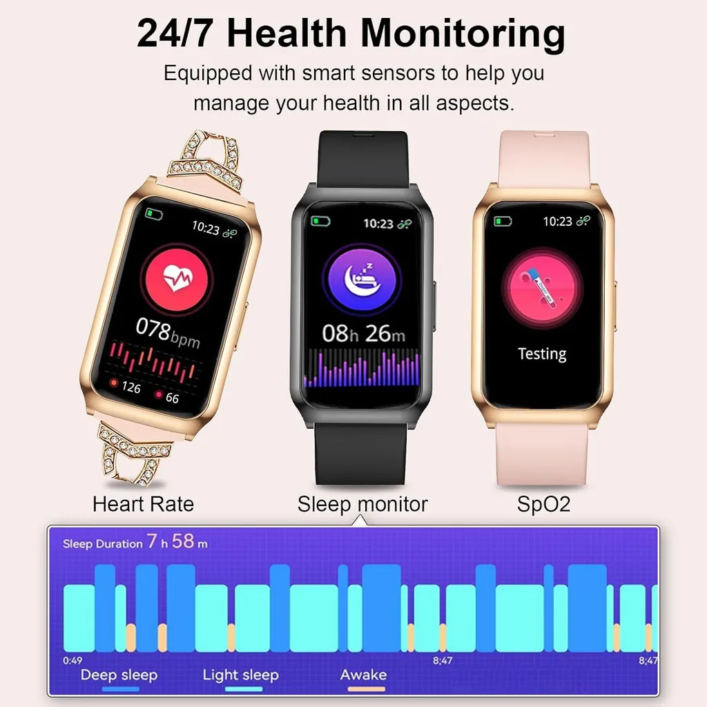 Smartwatch Impermeabile IP68 per Donna con SpO2 e Cardio - 8