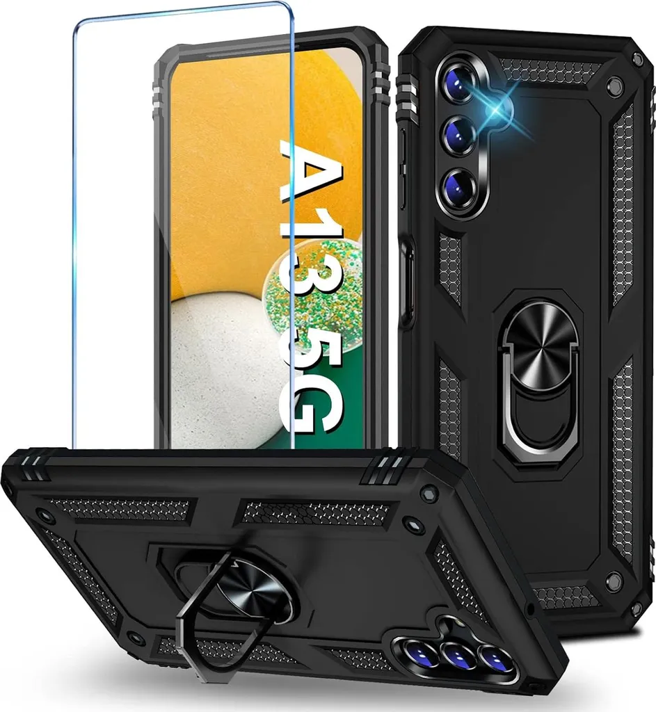 Coque Noire pour Samsung Galaxy A13 5G et A04s avec Verre Trempé Offert