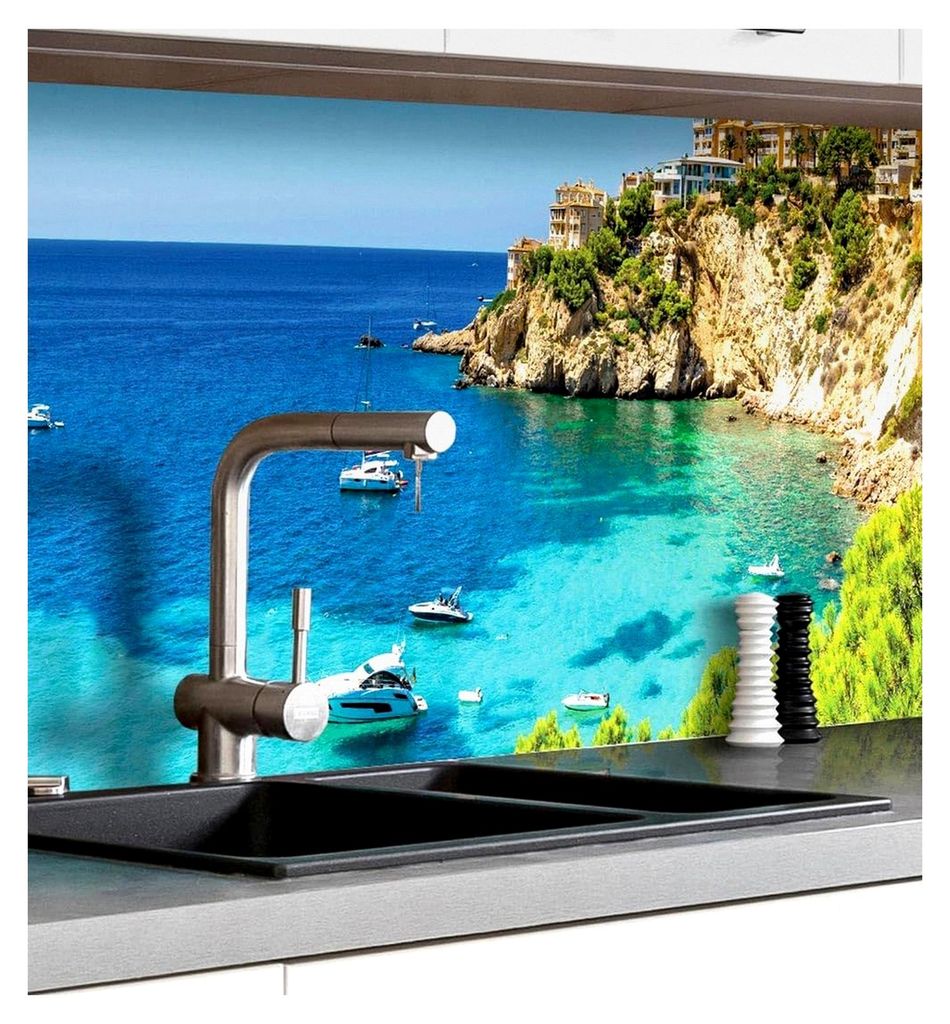Selbstklebende Küchenrückwand - Matte, verstärkte Spritzschutzfolie als kostengünstige Alternative zu Glas, einfache Montage & leichte Reinigun...