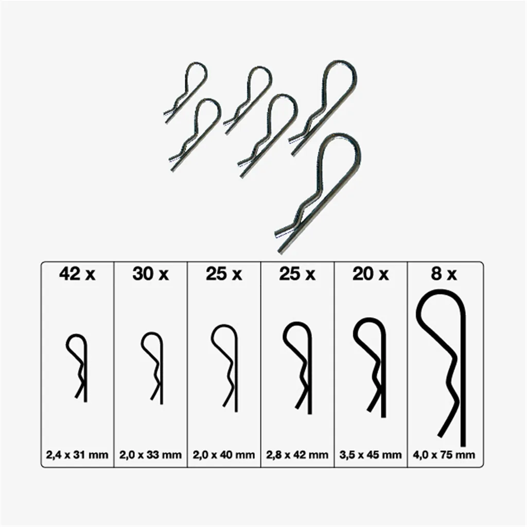 Set Professionale CCLIFE 150 R-Clips | Copiglie Zincate DIN Standard - 3