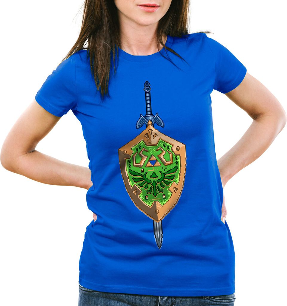 style3 Hyrule Pixel Damen T-Shirt switch link 3ds, Größe:L