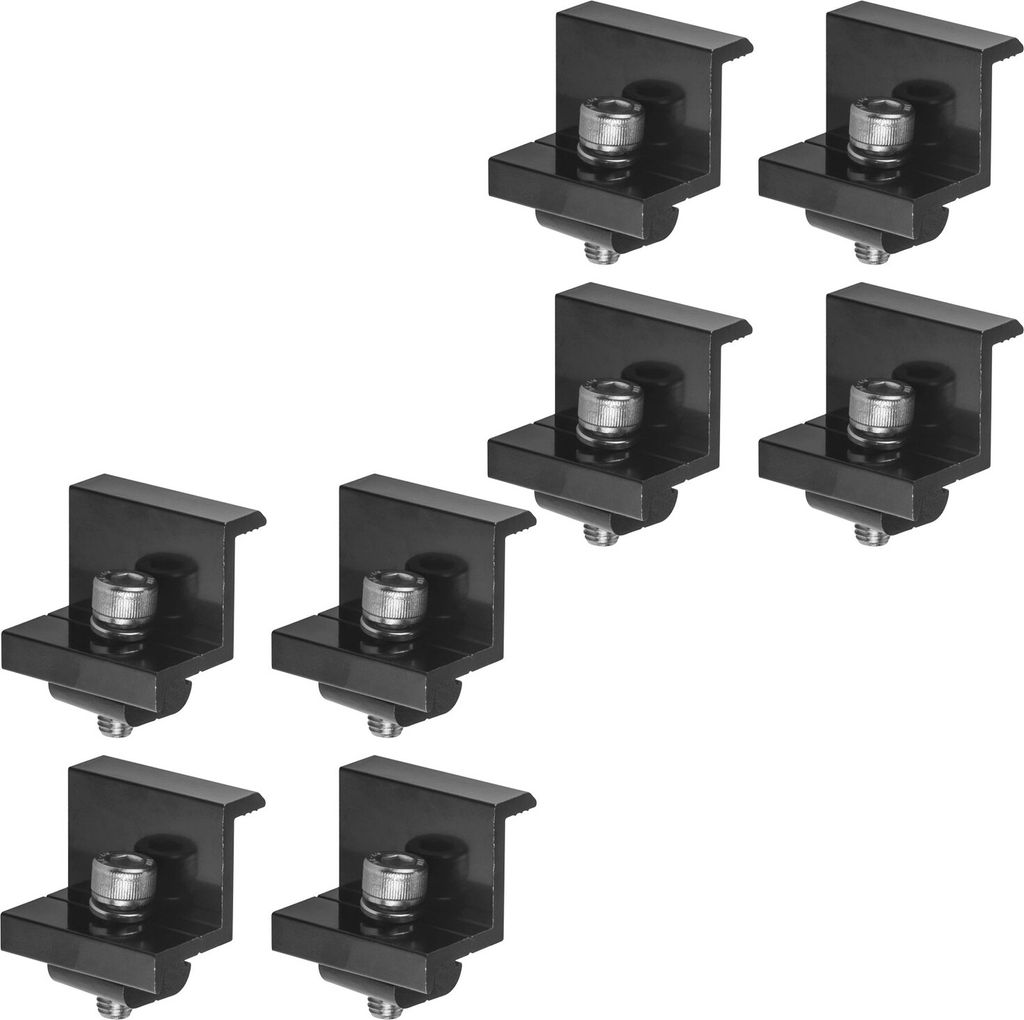 8er Set Solar PV Photovoltaik ALU Endklemme schwarz 30mm für Befestigung Schiene