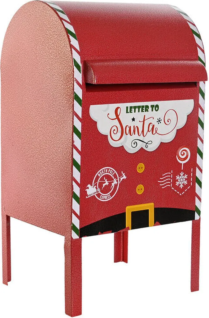 Boîte aux lettres de Noël DKD Home Decor Jaune Rouge 28,5 x 26,5 x 52 cm