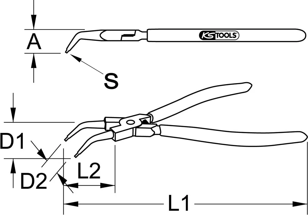 Extraire vos circlips difficiles avec la pince coudée 45° KS TOOLS - 12
