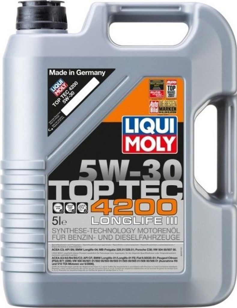 Olej Liqui Moly 5W30 5L Top Tec 4200 C2/C3 / Sn/Cf / 504.00 Zdjęcie produktu 