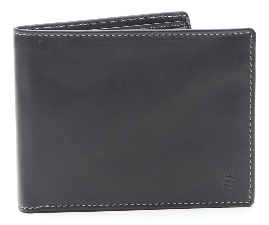Esquire Pelle Portafoglio Dallas Wallet Horizontal Black - Vera Pelle RFID