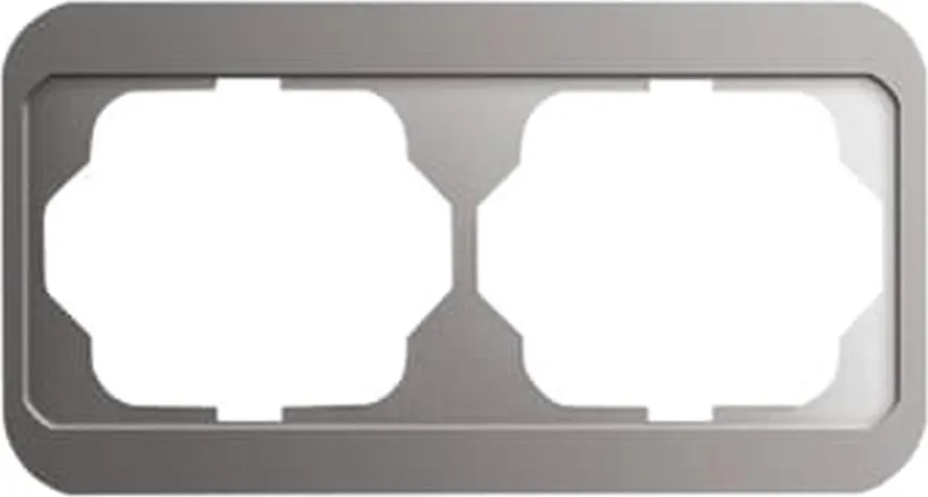 Cadre Double Horizontal Busch-Jaeger Alpha Métal pour Prises et Switch - 2
