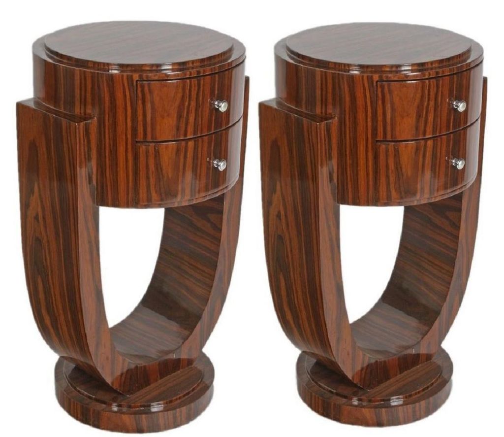 Casa Padrino Set di tavolini Art Deco marrone 45 x 40 x h. Immagine del prodotto 