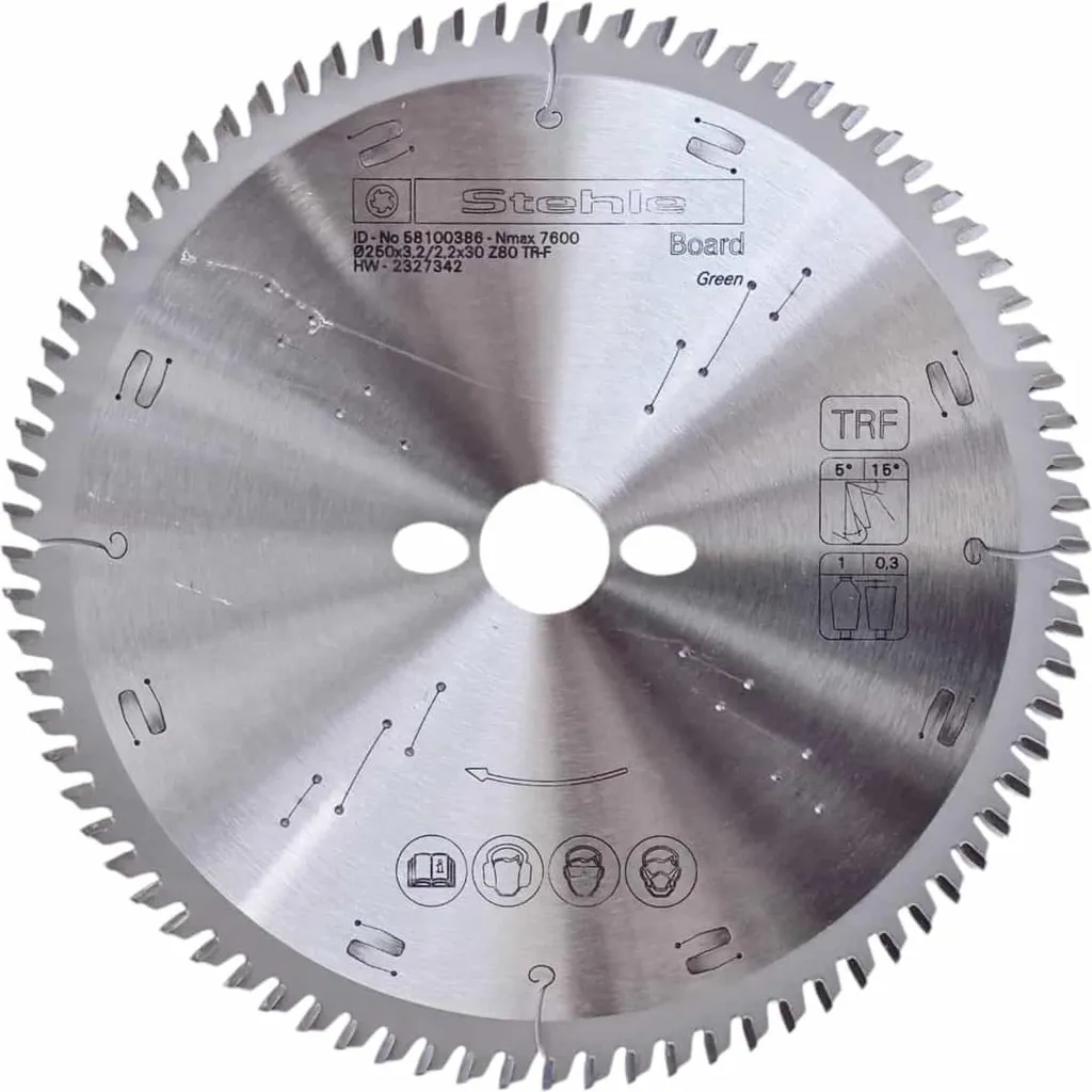 Stehle Lame de scie circulaire ø 250 mm Z80 TCG pour stratifié et MDF