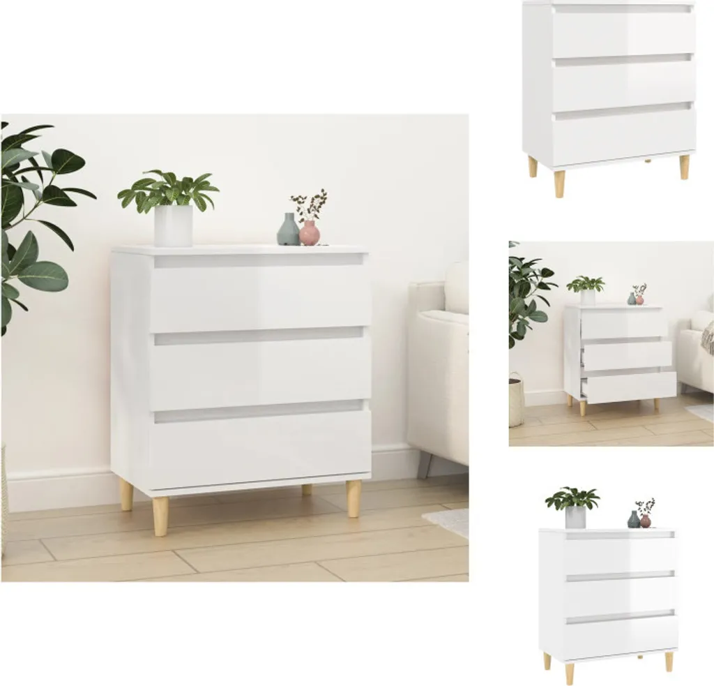 Credenza vidaXL Bianca Lucida 60x35x70 | Salvaspazio e Facile Pulizia