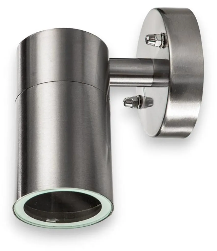 Lampe murale extérieure en acier gris - Spot de façade compact et chic