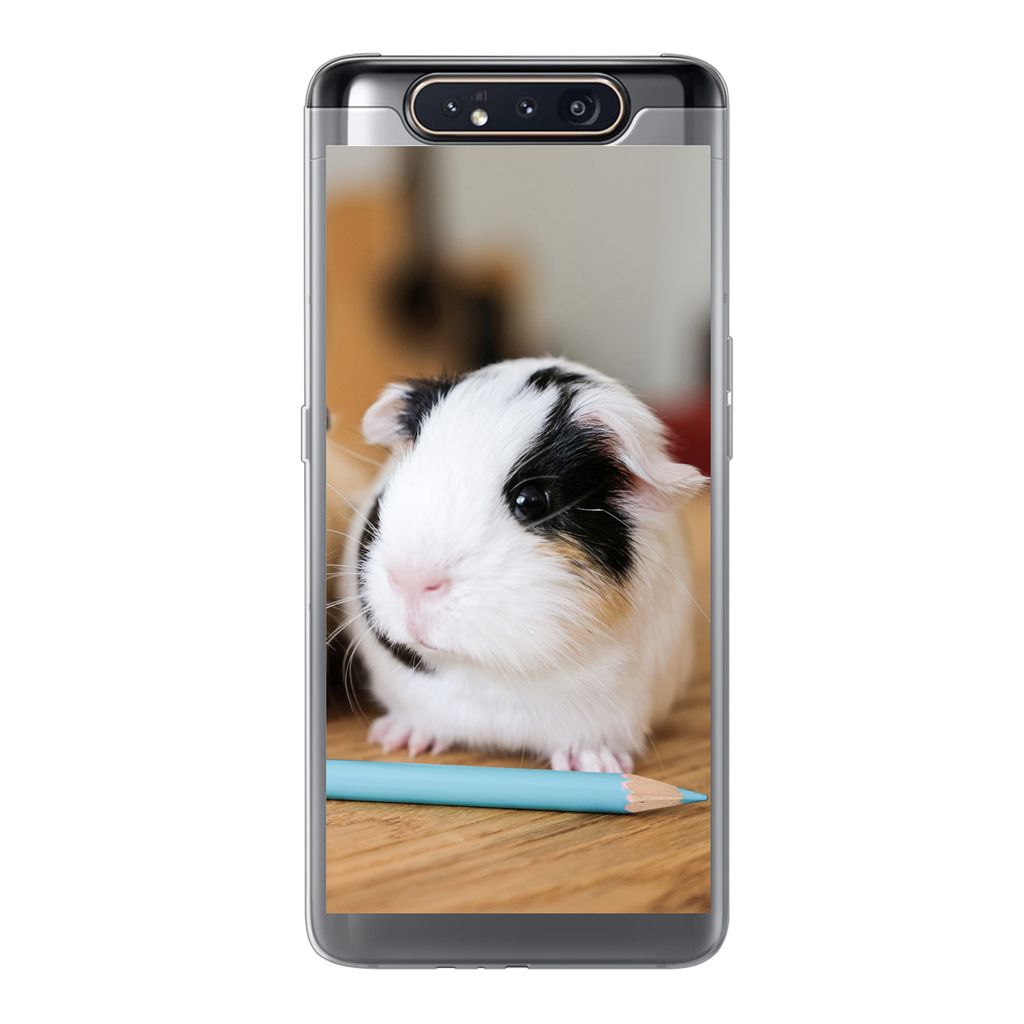 MuchoWow Handyhülle Schutzhülle Hülle für Samsung Galaxy A80 Entzückende Baby-Meerschweinchen Silikon Softcase Handy Hülle - Schutzdeckel