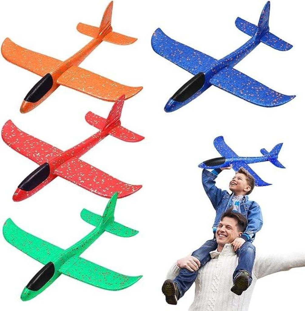 Styroporflieger, 4er Flugzeug Styropor, Wurfgleiter, Produktbild 
