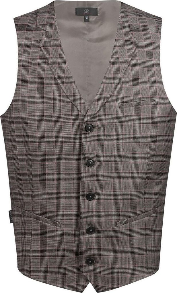 Greiff GASTRO MODA Herren Kellner-Weste Regular-Fit Glencheck Rot 3XL