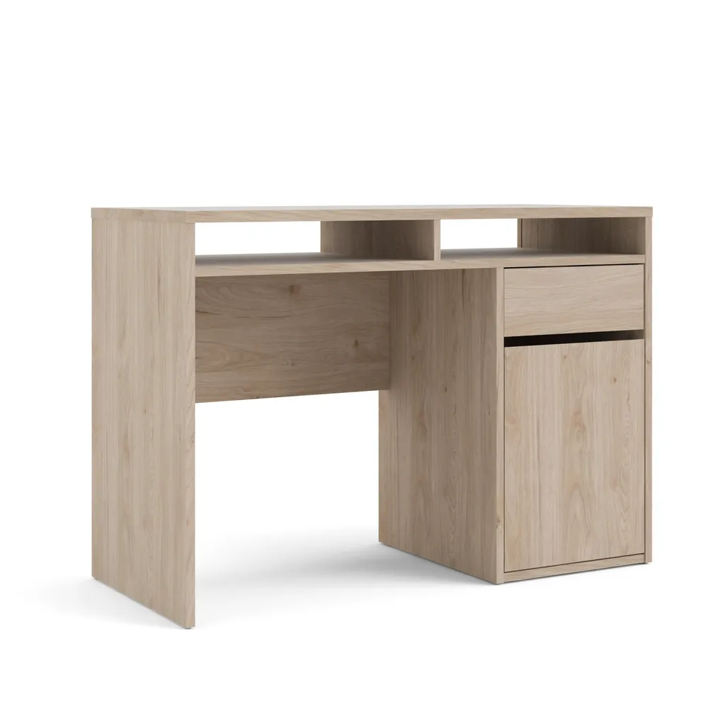 Bureau Fula 1 tiroir 1 porte décor Hickory naturel - Style Moderne - 3