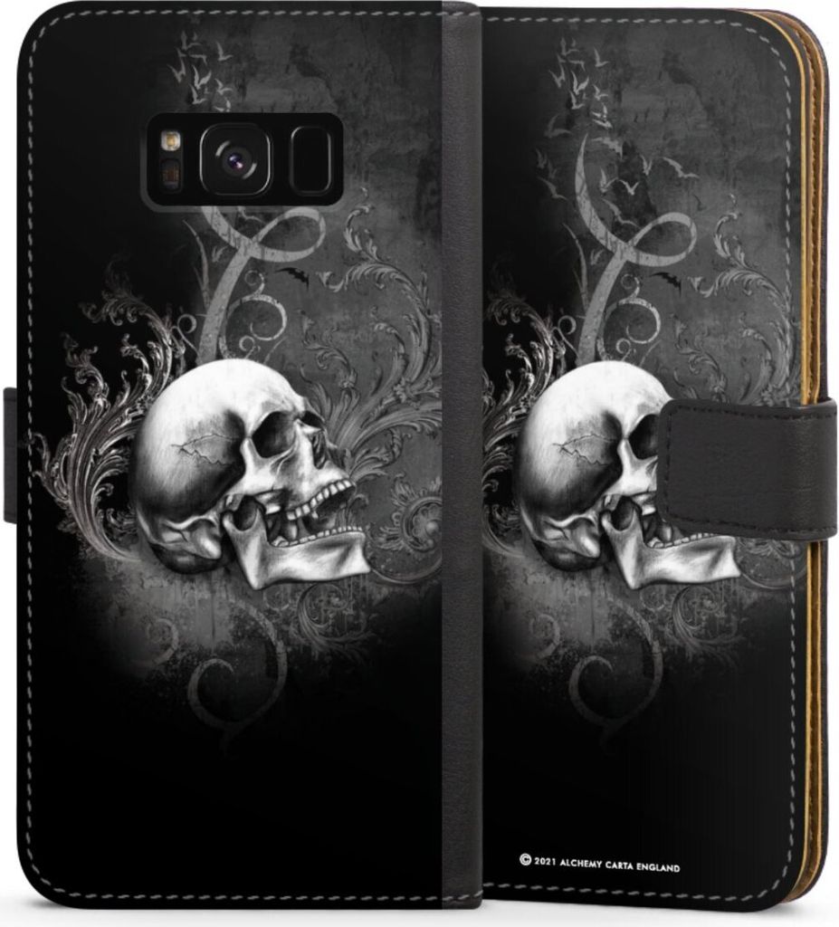 DeinDesign Klapphülle für Samsung Galaxy S8 Plus Handytasche Lederhülle Tasche Gothic Schädel Totenköpfe