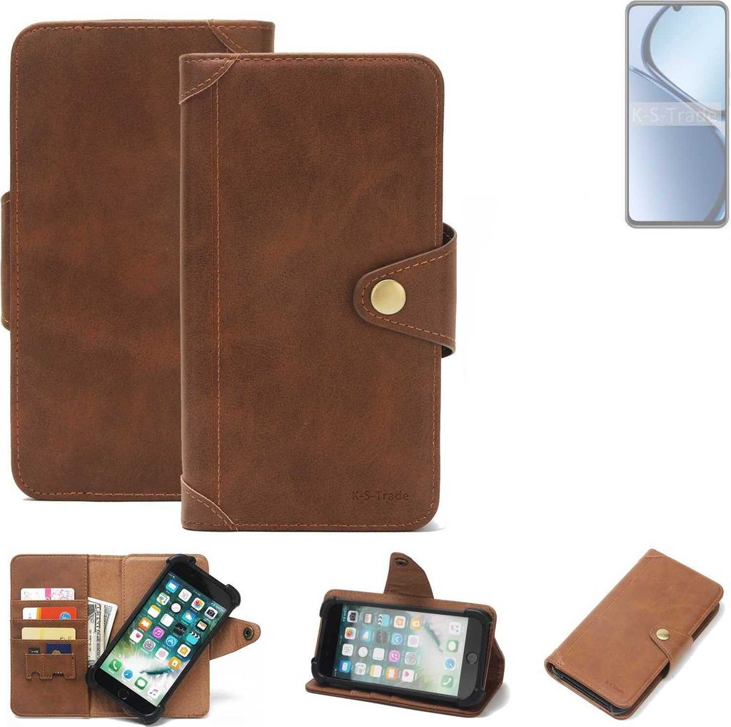 K-S-Trade Handyhülle kompatibel mit Realme Narzo N63 Schutz Hülle Walletcase Bookstyle Tasche Case Handytasche Wallet Flipcase Cover PolyurethanB...