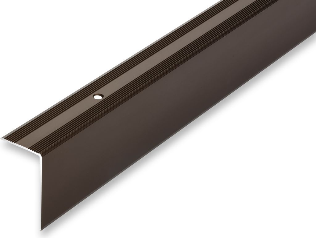 (21,41EUR/m) 30 x 52 x 1500 mm Treppenwinkel bronzefarben gebohrt inkl. Montageset Treppenkantenprofil Treppenkante