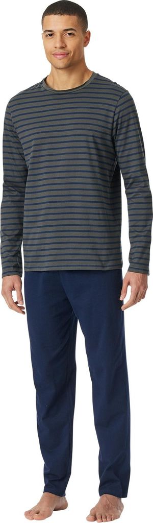 langer Schiesser Pyjama anthrazitblau Produktbild 
