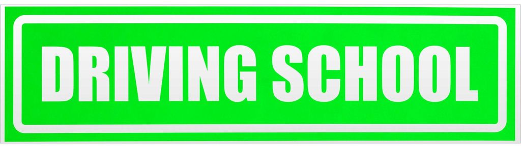 Kiwistar Driving School invertiert Magnetschild Schild magnetisch - 20cm Neongrün - Magnetfolie für Auto PKW Kfz