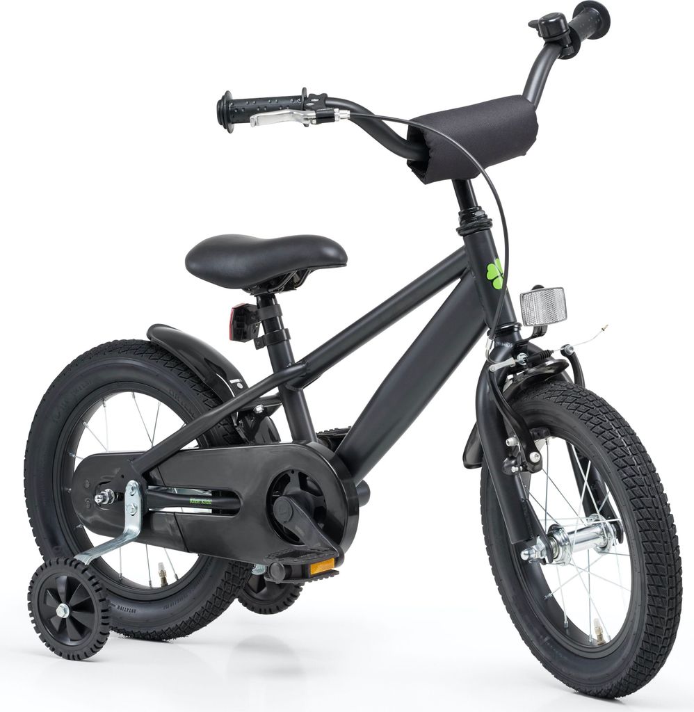 Qualitäts Kinderfahrrad 14 Zoll Matt Schwarz Junge Kinderrad Fahrrad ab 3 Jahre