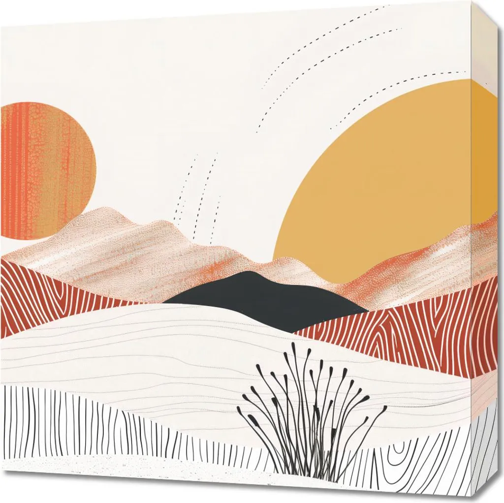 Quadro Astratto Sole Danzante 50x50 cm - Arredamento Casa di Design