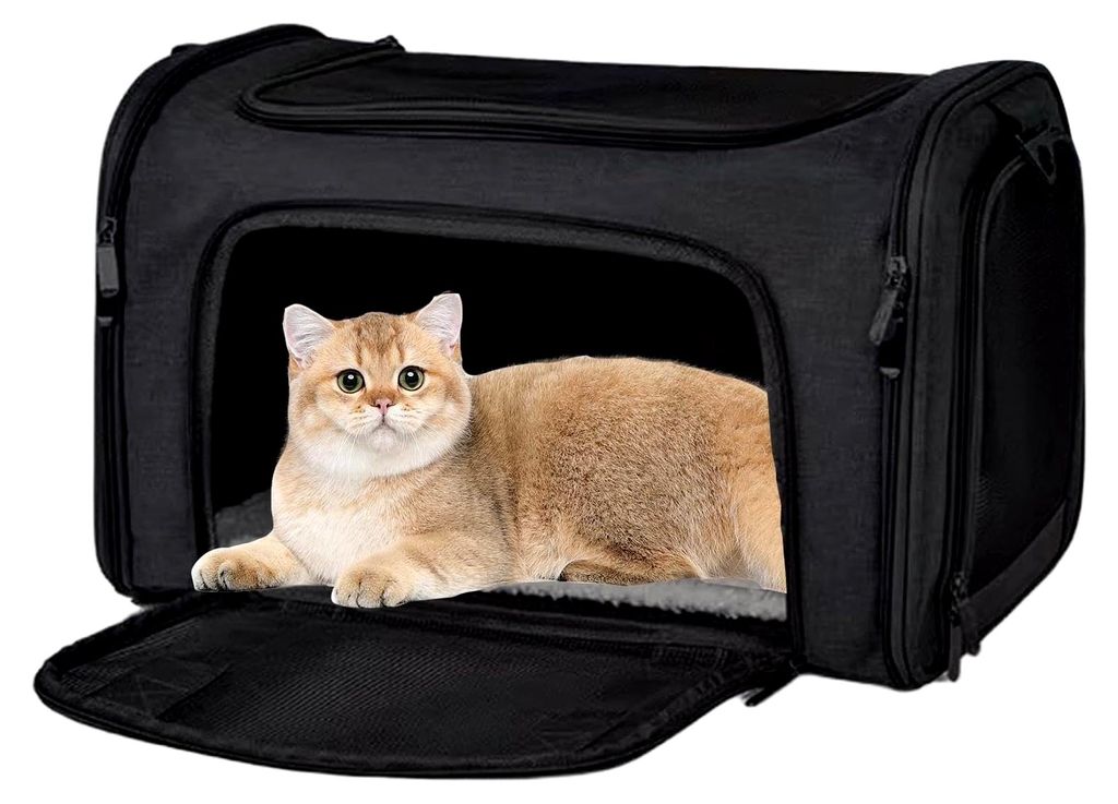 Tragetasche aus atmungsaktivem Netzgewebe, verstellbar, bequem, faltbar, für Katzen, Reisen, Sicherheits-Schultertasche, für Camping, Picknick, U...