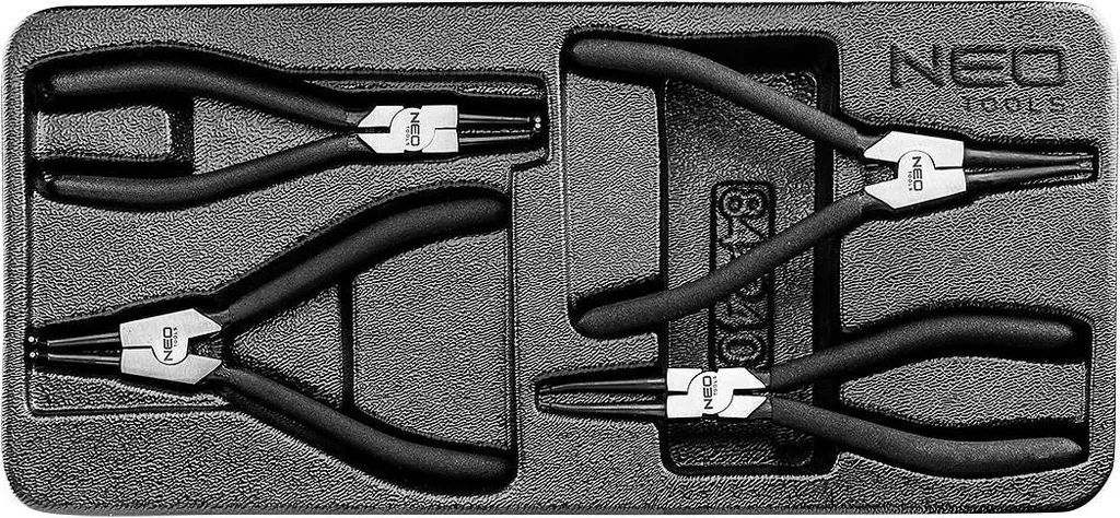 Pince à anneaux Seger NEO TOOLS en acier robuste avec embouts droits et coudés