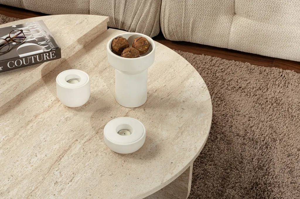 Table Basse Travertin 90x30x60 cm Orion : Design Minimaliste Chic - 5