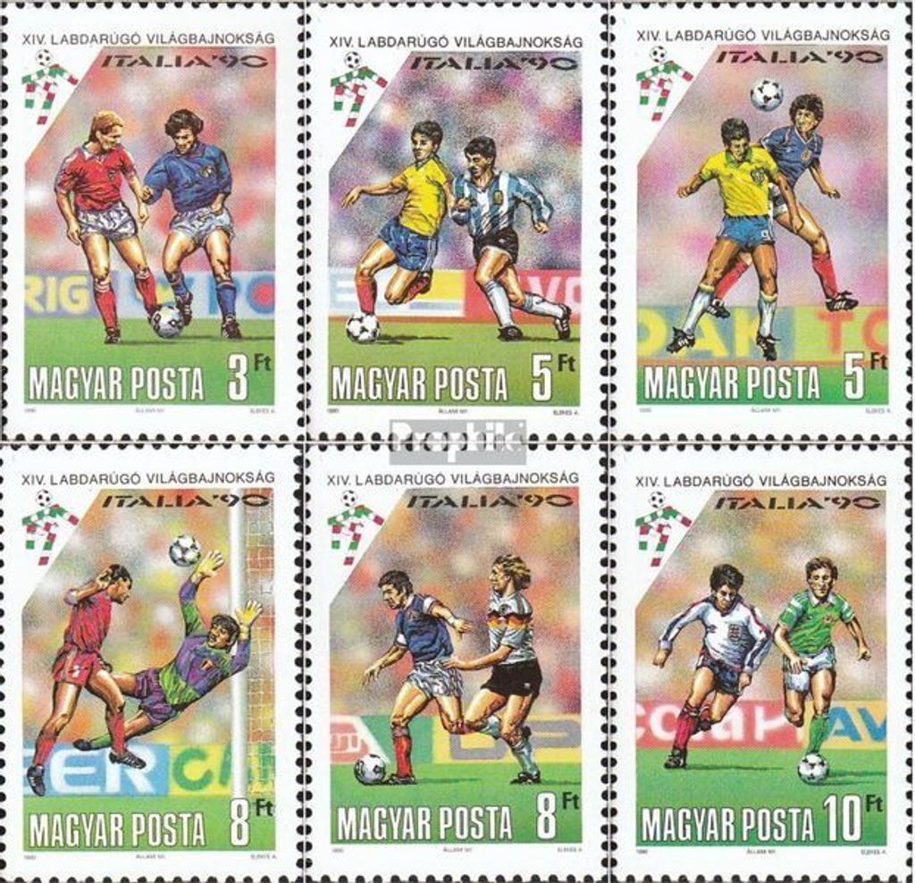 Briefmarken Ungarn 1990 Mi 4087A-4092A (kompl.Ausg.) postfrisch Fußball-WM in Italien