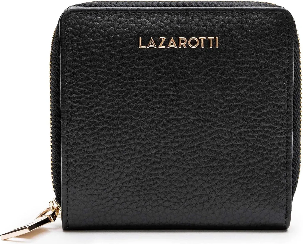 Portafoglio Lazarotti Bologna Pelle di Vitello Nero con Zip