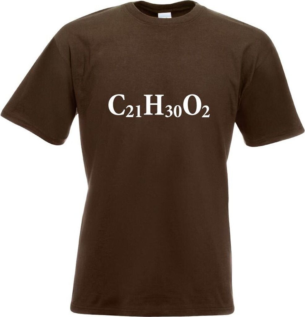Kiwistar - T-Shirt - Chocolate - C21H30O2 - THC Formel Motiv Bedruckt Funshirt Design Print - mit Motiv Bedruckt - Funshirt Design - Sport - Freize...